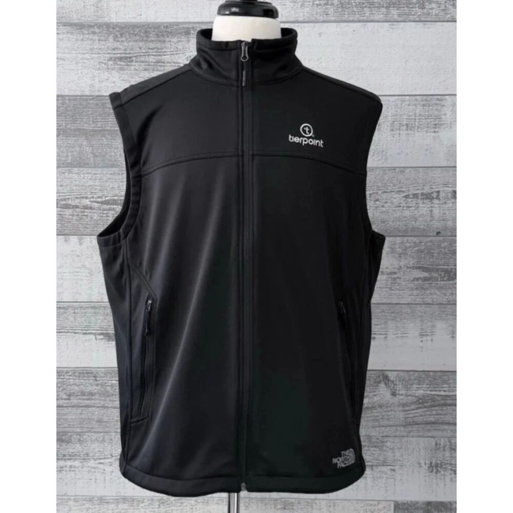 The North Face WindWall Vest Men's XL Black Full Zip Jacket Tierpoint Logo